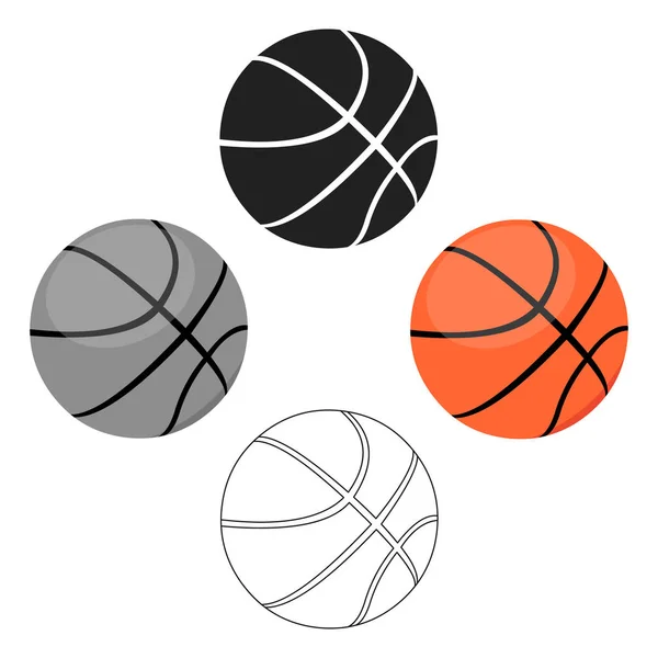 Caricature icône du basket-ball. Icône de sport unique de la grande forme physique, sain, dessin animé vectoriel d'illustration d'entraînement . — Image vectorielle