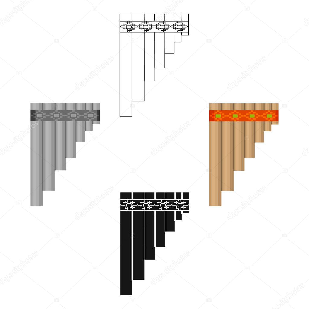 Icono de flauta mexicana en estilo de dibujos animados aislado sobre