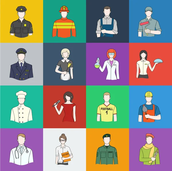 People of different professions cartoon icons in set collection for design. Worker and specialist vector symbol stock web illustration.