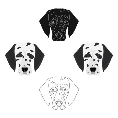 Köpek doğurmak, karikatür tarzı vektör simge stok çizim web yılında Dalmaçya tek bir simge Dalmatian.Muzzle.