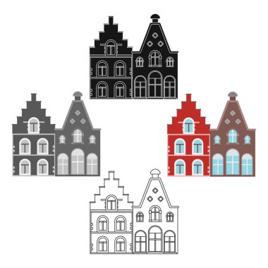 Belgium.The karanlık Belçika kurt konut. Belçika karikatür tarzı vektör simge stok çizimde tek simge.