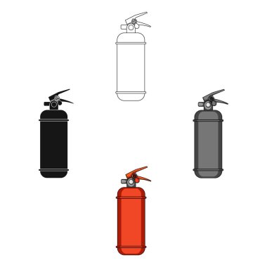 Yangın söndürücü toz. Resimde çizgi film tarzı vektör simge stok araba tek simge .