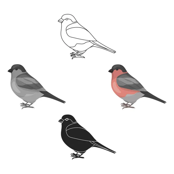 Icône de chardonneret en style dessin animé isolé sur fond blanc. Illustration vectorielle du symbole oiseau . — Image vectorielle