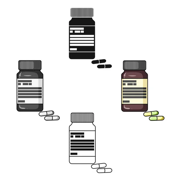 Μπουκάλι με χάπια της ινσουλίνης. Χάπια για το διαβήτη. Διαβητικός φάρμακα. Διαβήτη μόνο εικονίδιο στην καρτούν στυλ διάνυσμα σύμβολο μετοχής απεικόνιση. — Διανυσματικό Αρχείο