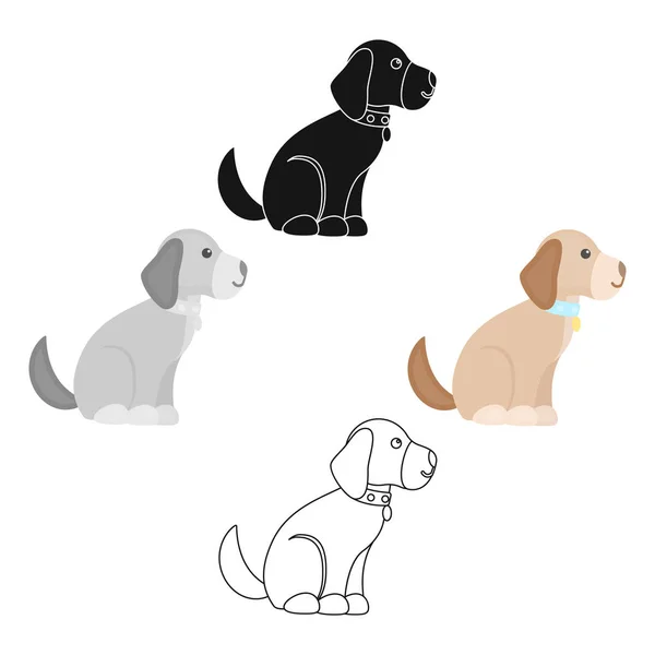 Icône vectorielle de chien assis en style dessin animé pour le web — Image vectorielle