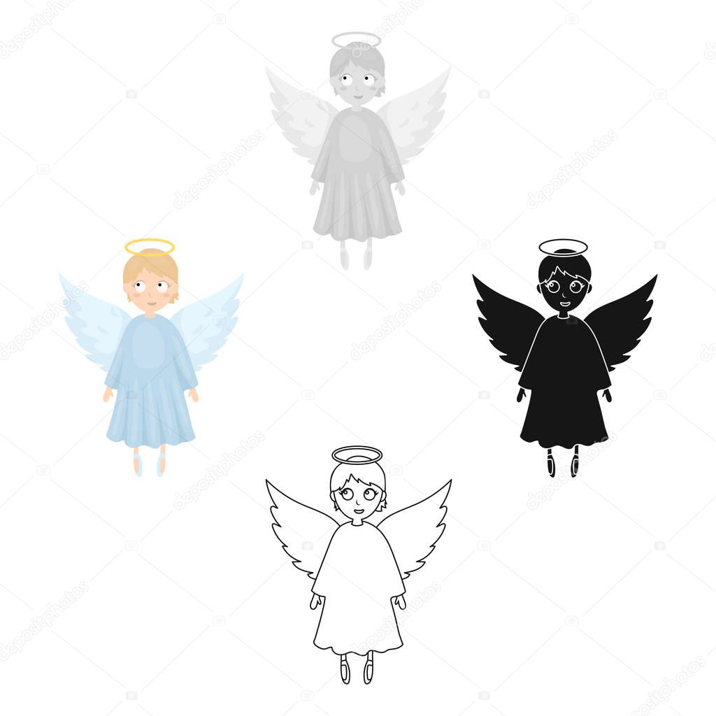 Soul icon in cartoon style isolated on white background. Funeral ceremony symbol stock vector illustration.