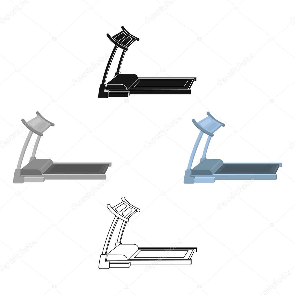 Treadmill. Running simulator for training in the gym.Gym And Workout single icon in cartoon style vector symbol stock web illustration.