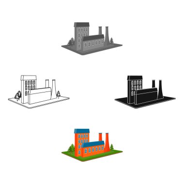 İşleme fabrikası. Fabrika ve Sanayi tek simge karikatür tarzı izometrik vektör simge stok çizim web içinde.