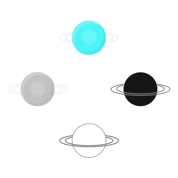 Icono de Urano en estilo de dibujos animados aislado sobre fondo blanco. Planetas símbolo stock vector ilustración . — Archivo Imágenes Vectoriales