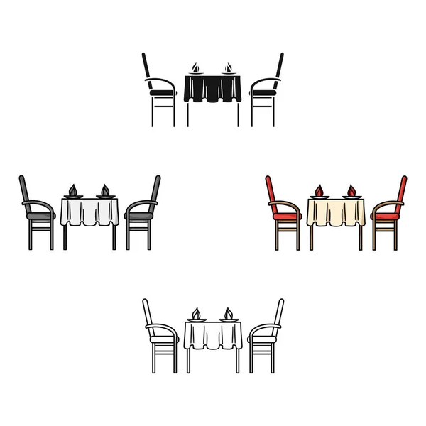 Icône de table de restaurant dans le style de dessin animé isolé sur fond blanc. Restaurant symbole illustration vectorielle de stock . — Image vectorielle