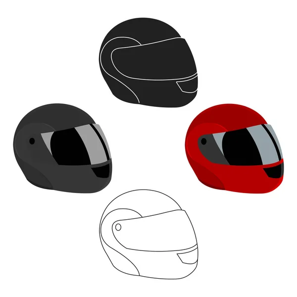 Capacete de motocicleta ícone cartoon. Ícone de esporte único da grande aptidão, saudável, desenho animado treino . — Vetor de Stock