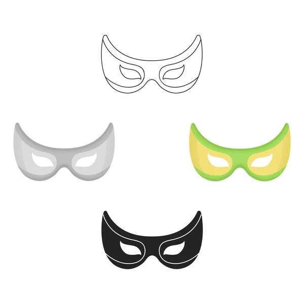 Ögonikonen mask i tecknad stil isolerad på vit bakgrund. Superheros maskera symbol lager vektorillustration. — Stock vektor