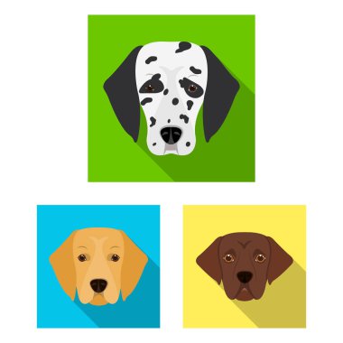 Sevimli vektör tasarımı ve köpek yavrusu simgesi. Şirin ve hayvan hisse senedi vektör çizim seti.