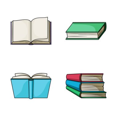 Yalıtılmış nesne kitaplığı ve ders kitabı logosu. Kütüphane ve okul hisse senedi simgesi için web topluluğu.