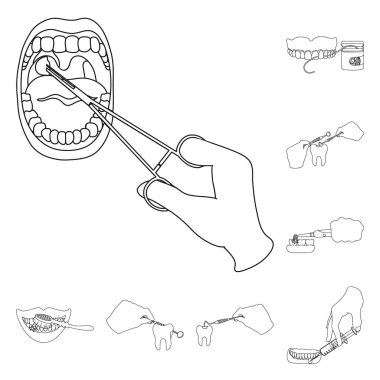 Diş ve mutlu logo vektör tasarımı. Diş ve beyazlatma hisse senedi simgesi için web topluluğu.