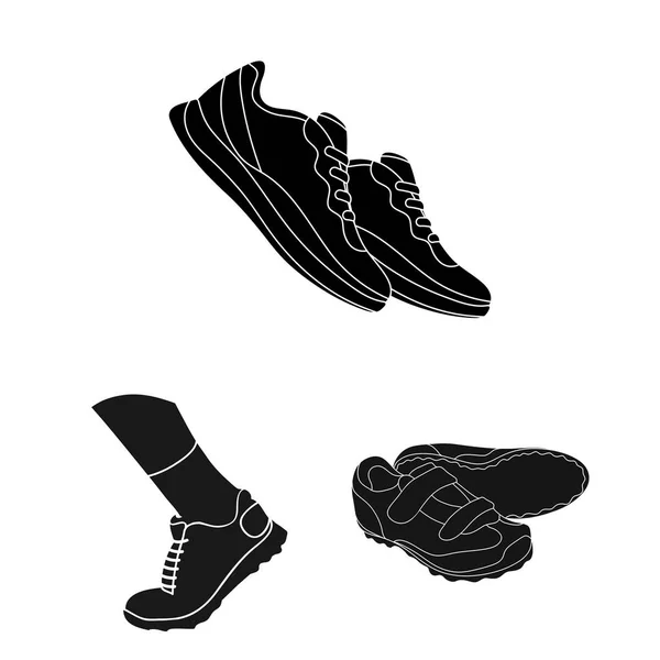 Ilustración vectorial de zapato e icono deportivo. Set de zapato y icono de vector fitness para stock . — Vector de stock