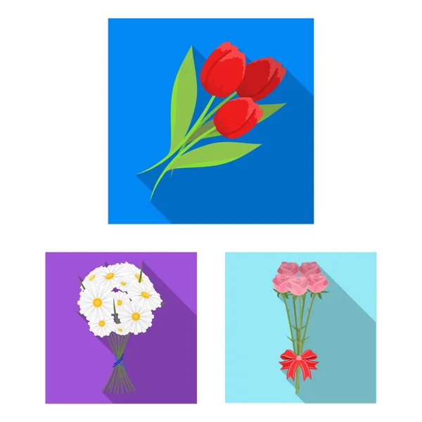 Vektor-Design von Feder und Kranz-Logo. Sammlung von Frühlings- und Blütensymbolen für das Web. — Stockvektor