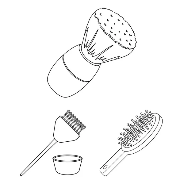 Ilustração vetorial da escova e da placa de higiene. Conjunto de escova e chuveiro vetor ícone para estoque . — Vetor de Stock