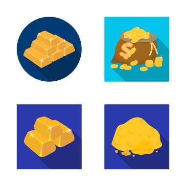 Altın ve külçe işareti vektör tasarımı. Ekonomi ve altın hisse senedi vektör çizim topluluğu.