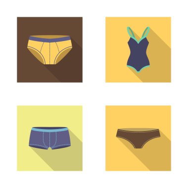 Bikini ve moda logo vektör tasarımı. Bikini ve mayo hisse senedi vektör çizim topluluğu.