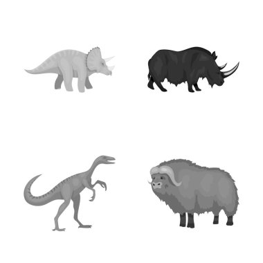 Hayvan ve karakter simge vektör tasarımı. Hisse senedi için hayvan ve antik vektör simge kümesi.