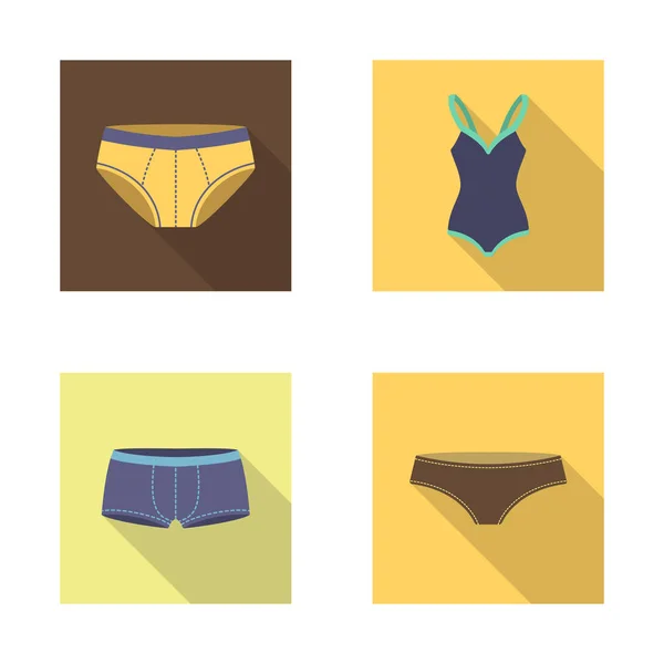 Vector design of bikini and fashion logo. Collection of bikini and swimsuit stock vector illustration. — Stock Vector
