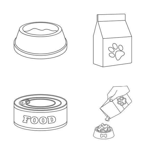 Ilustración vectorial de alimentos y estaño icono. Colección de alimentos y botella vector de stock ilustración . — Vector de stock