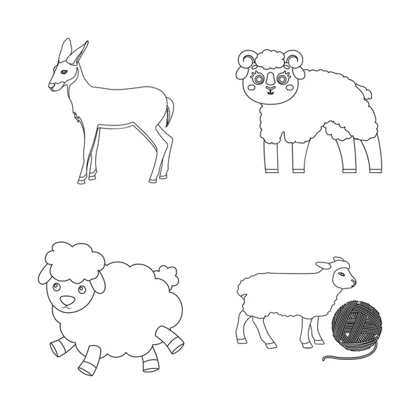 Vectorillustratie van schapen- en geitensector pictogram. Aantal schapen en gelukkig aandelensymbool voor web. — Stockvector