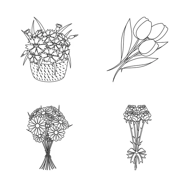 Objeto aislado de primavera y símbolo de corona. Conjunto de primavera y flor símbolo de stock para la web . — Archivo Imágenes Vectoriales