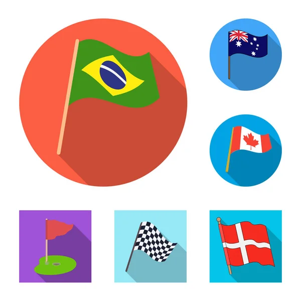 Διανυσματική Σχεδίαση Του Κόσμο Και Σημαία Λογότυπο Συλλογή Από Κόσμο — Διανυσματικό Αρχείο