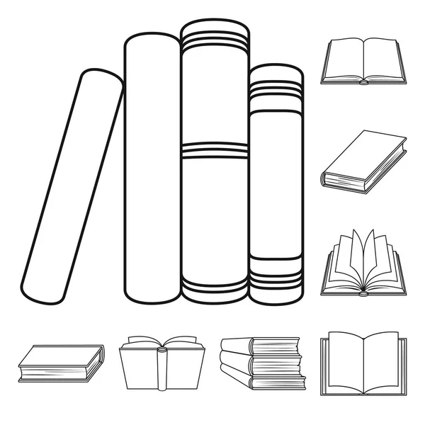 图书馆和教科书符号的向量说明。集图书馆和学校矢量图标的股票. — 图库矢量图片
