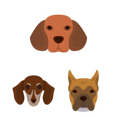 Şirin izole nesnesini ve köpek yavrusu işareti. Şirin ve hayvan hisse senedi vektör çizim seti.