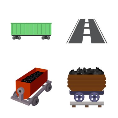 Demiryolu illüstrasyon vektör ve işareti tren. Web için demiryolu ve bir şekilde hisse senedi simgesi kümesi.
