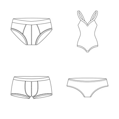 Bikini ve moda logo yalıtılmış nesne. Bikini ve mayo hisse senedi simgesi için web topluluğu.