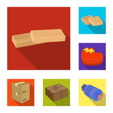 Karton ve teslimat sembolü yalıtılmış nesne. Karton ve etiket hisse senedi simgesi için web topluluğu.