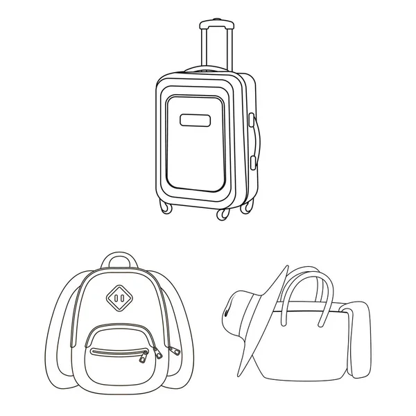 Conception vectorielle et logo du sac à dos. Collecte et emballage du symbole stock pour le web . — Image vectorielle