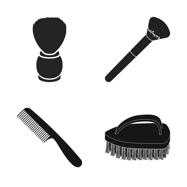 Design vettoriale del pennello e simbolo di igiene. Set di pennello e box doccia simbolo per il web . — Vettoriale Stock