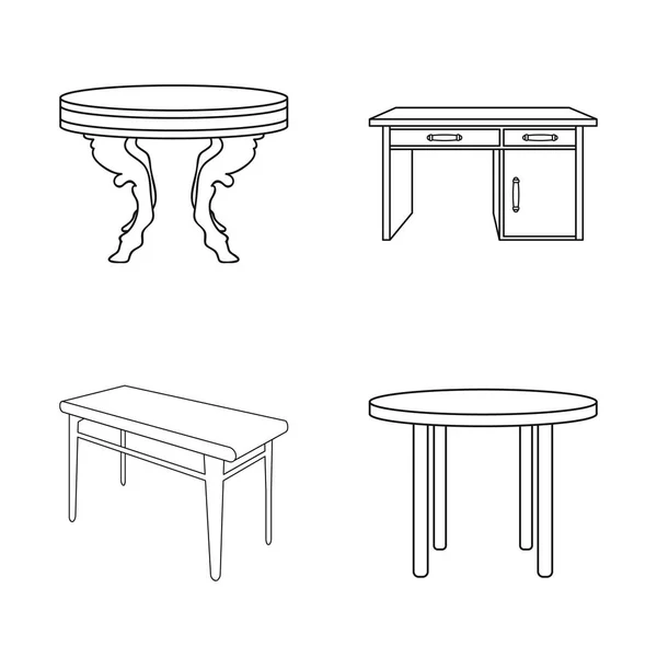 Isoliertes Objekt und Tischschild. Set und hölzerne Vektor-Illustration. — Stockvektor