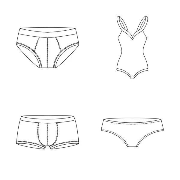 Objeto aislado de bikini y logotipo de moda. Colección de bikini y traje de baño símbolo de stock para la web . — Archivo Imágenes Vectoriales