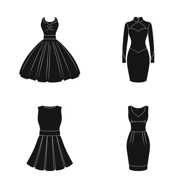 ドレスや衣服の記号のベクター デザイン ドレスの在庫の夜ベクトル アイコン セット — ストックベクタ