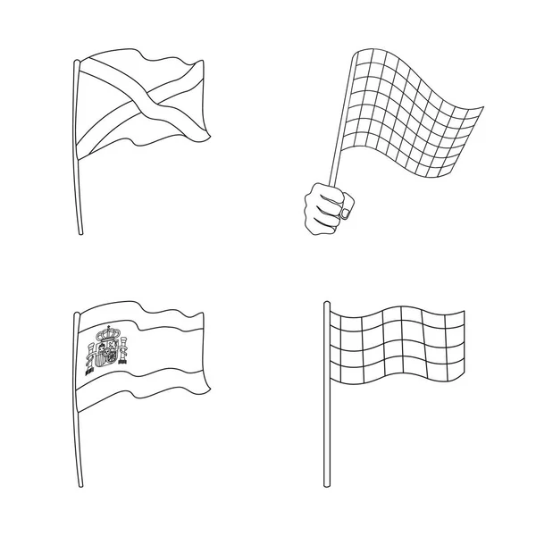 Objeto aislado del mundo y signo de la bandera. Conjunto de mundo y el icono del vector de cinta para la acción . — Archivo Imágenes Vectoriales