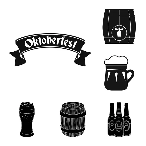 Projeto vetorial do logotipo mínimo e da cerveja. Conjunto de ícone de vetor mínimo e artesanal para estoque . — Vetor de Stock