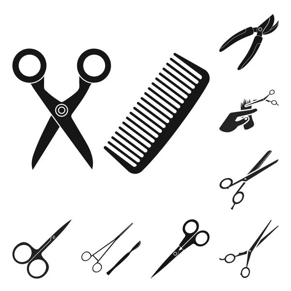 Векторный дизайн логотипа ножниц и ремесел. Комплект ножниц и иконка открытого вектора на складе . — стоковый вектор