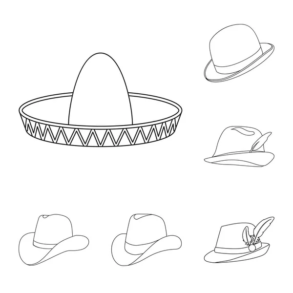 Illustrazione vettoriale del simbolo cappello e cappuccio. Collezione di cappello e modello stock symbol per web . — Vettoriale Stock