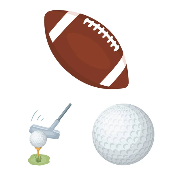 Isolated object of ball and soccer icon. Collection of ball and basketball vector icon for stock. — Stock Vector