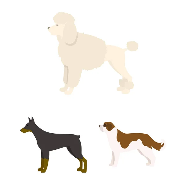 Vektorové ilustrace roztomilé a štěně logo. Sada roztomilý a zvířecí vektorové ikony pro stock. — Stockový vektor