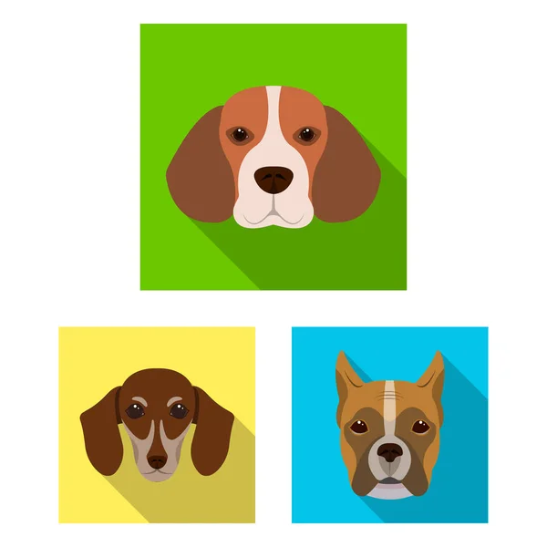 矢量设计的可爱和小狗标志。一套可爱的和动物股票符号的网络. — 图库矢量图片