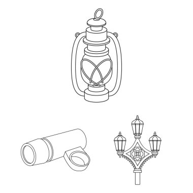 Ay ve tatil simge vektör Illustration. Ay ve ramazan hisse senedi vektör çizim seti.