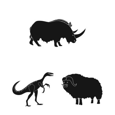 Hayvan ve karakter simge vektör tasarımı. Web için hayvan ve eski hisse senedi simgesi kümesi.