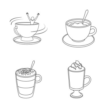 Vektör çizim işareti Kupası ve kahve. Kupası ve üst hisse senedi simgesi için web topluluğu.